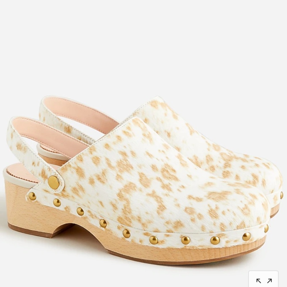 New J.Crew calf hair convertible clog